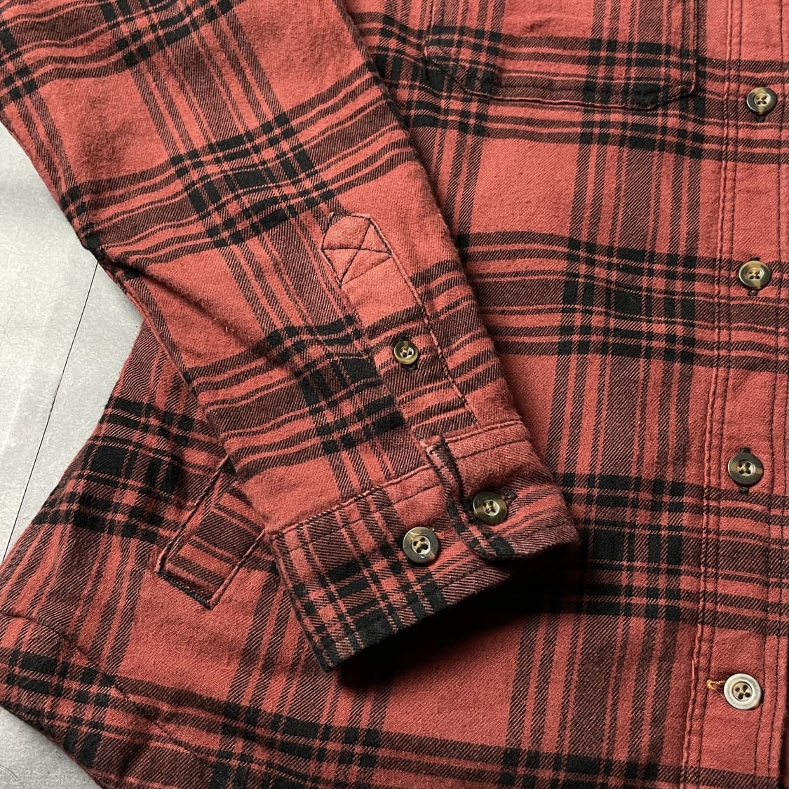 CARHARTT 칼하트 빈티지 레드 플란넬 체크 셔츠 A00860 상품이미지5