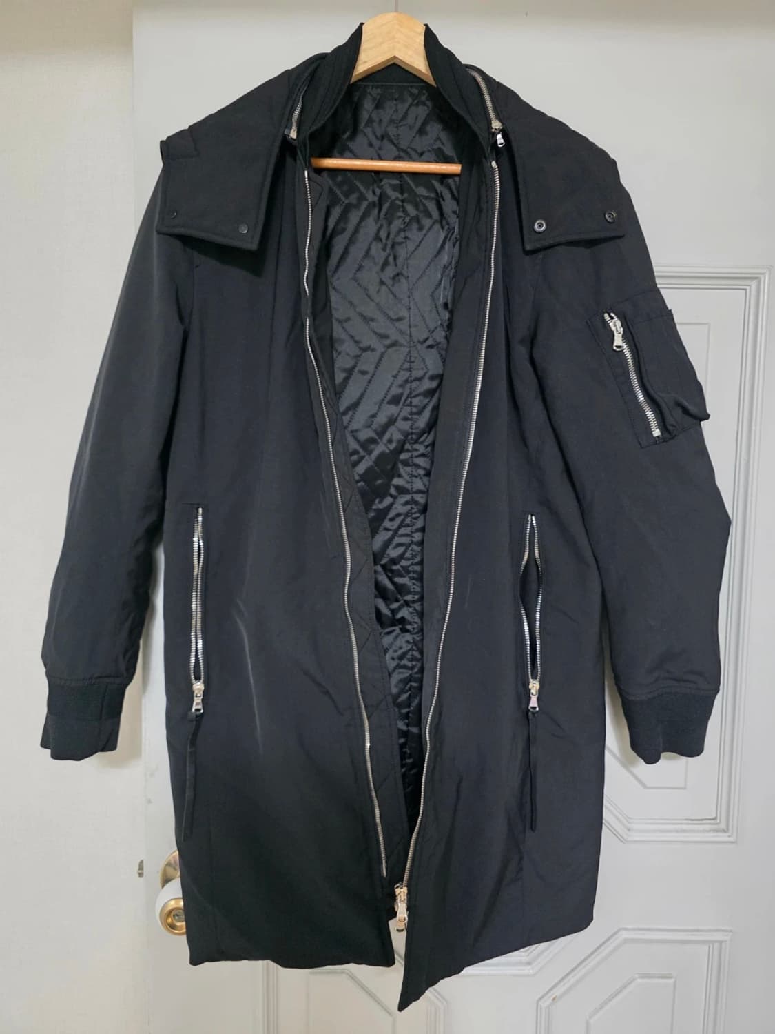 솔리드옴므 패디드 롱 ma-1 자켓 블랙 95 상품이미지5