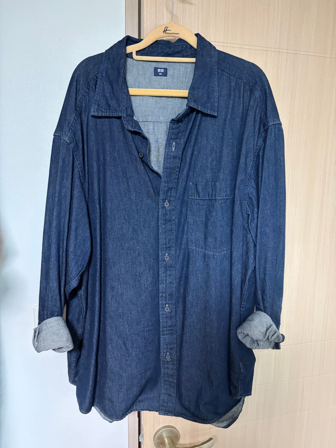 유니클로 3xl 데님 오버핏 셔츠 상품이미지3