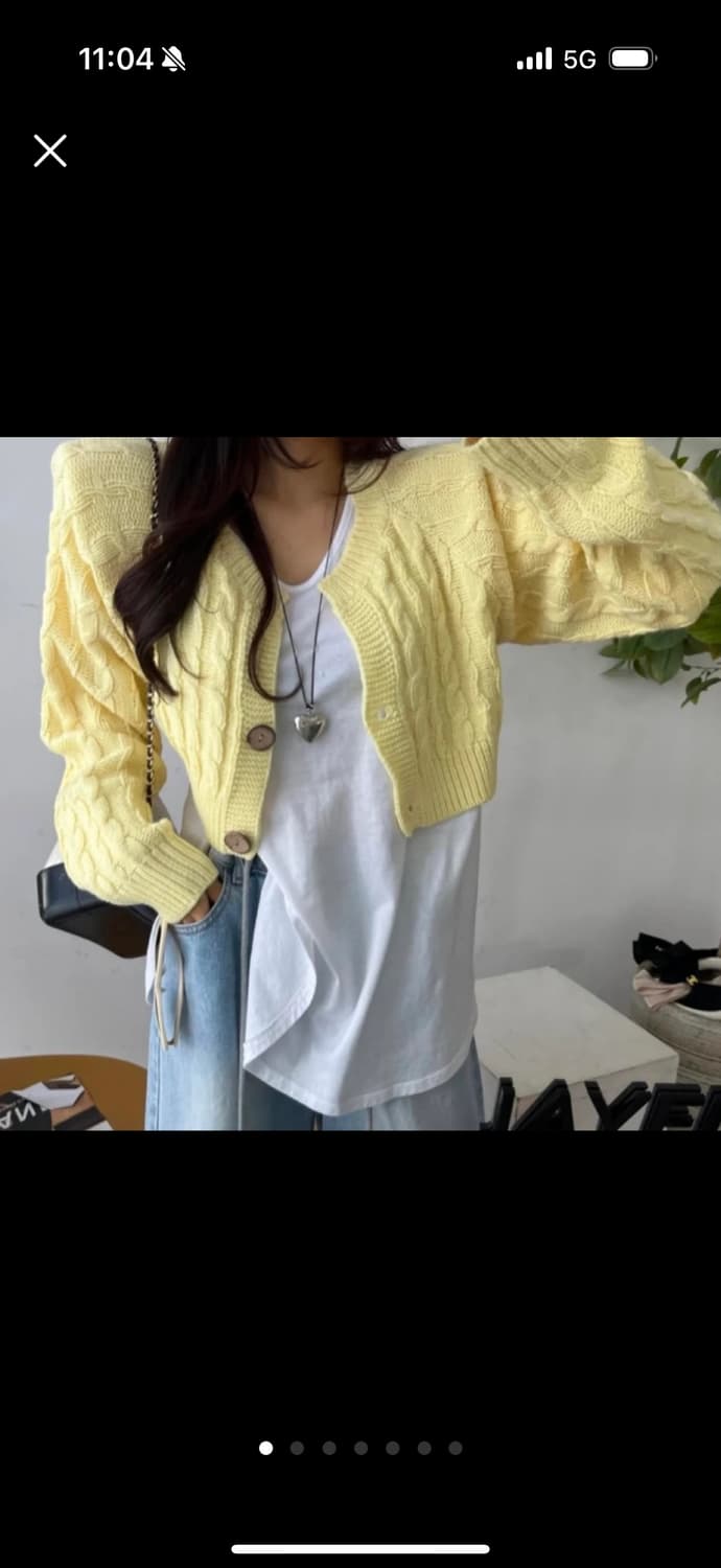 어깨패드 옐로가디건 (거의새옷)정가58,000 상품이미지1