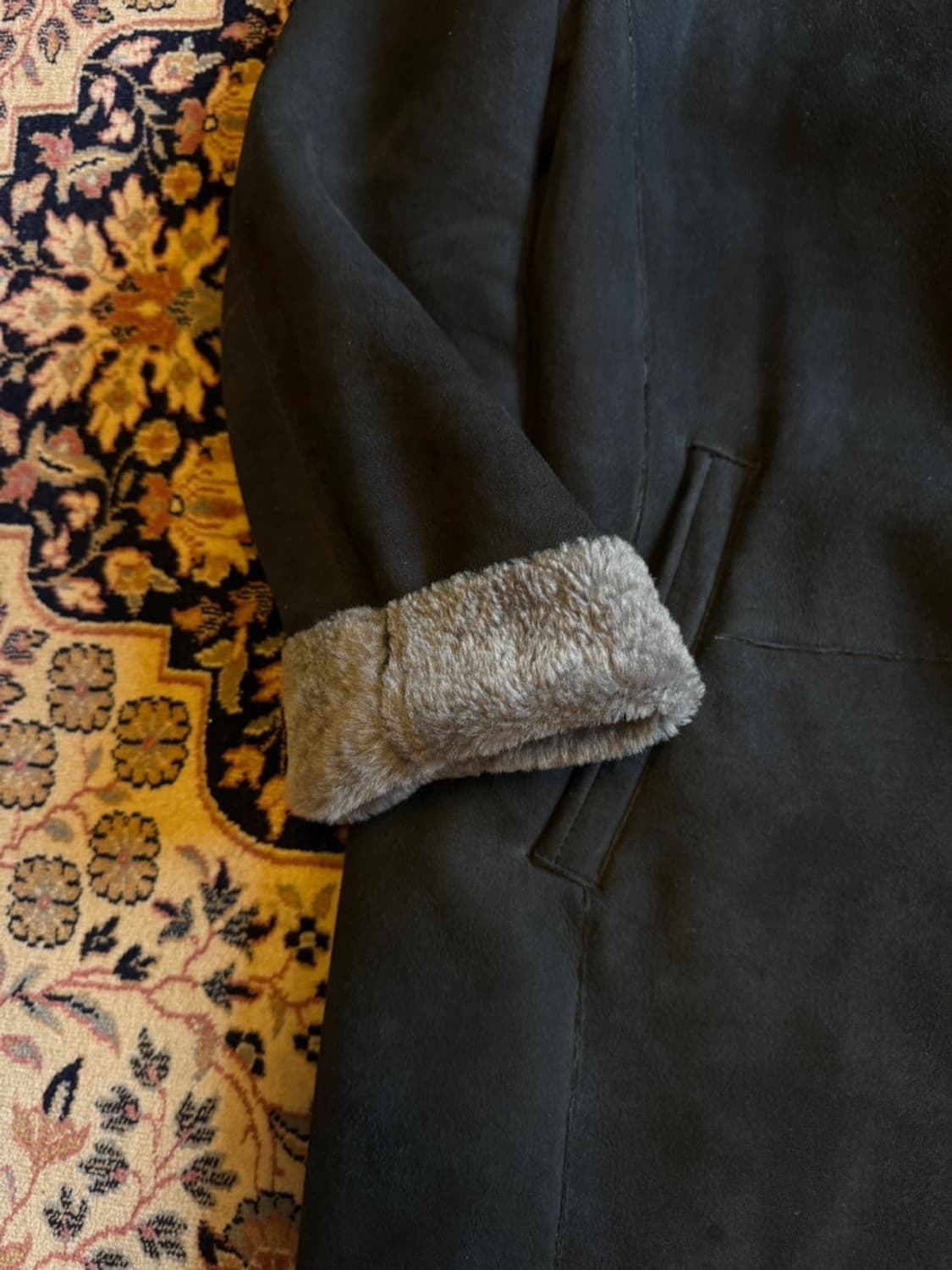 아르마니 꼴레지오니 시어링 램스킨 레더 코트 100~105 상품이미지7