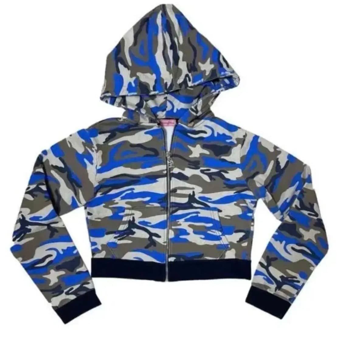 플리즈노팔로우 카모 후드집업 블루 상품이미지1