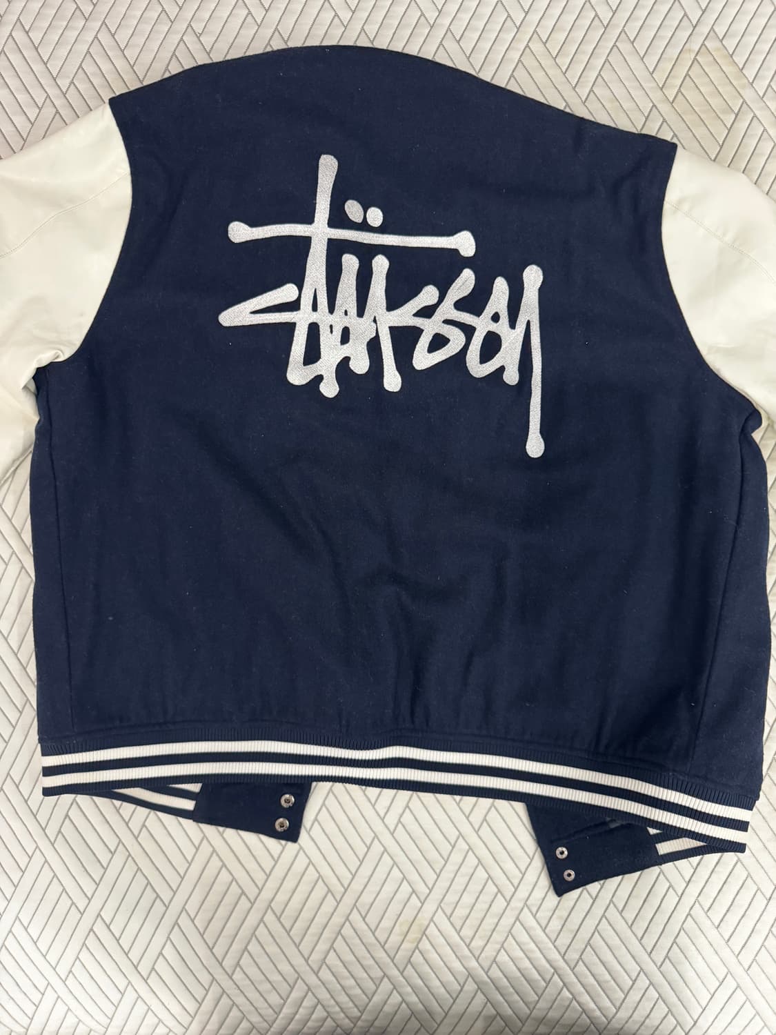 스투시 월드투어 바시티 자켓 네이비 XL 상품이미지3