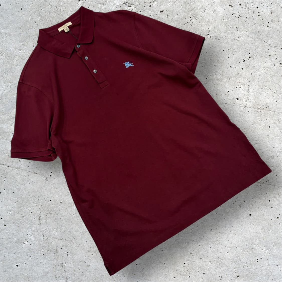 [2XL] 버버리 반팔 폴로 셔츠 버건디 D154 상품이미지1