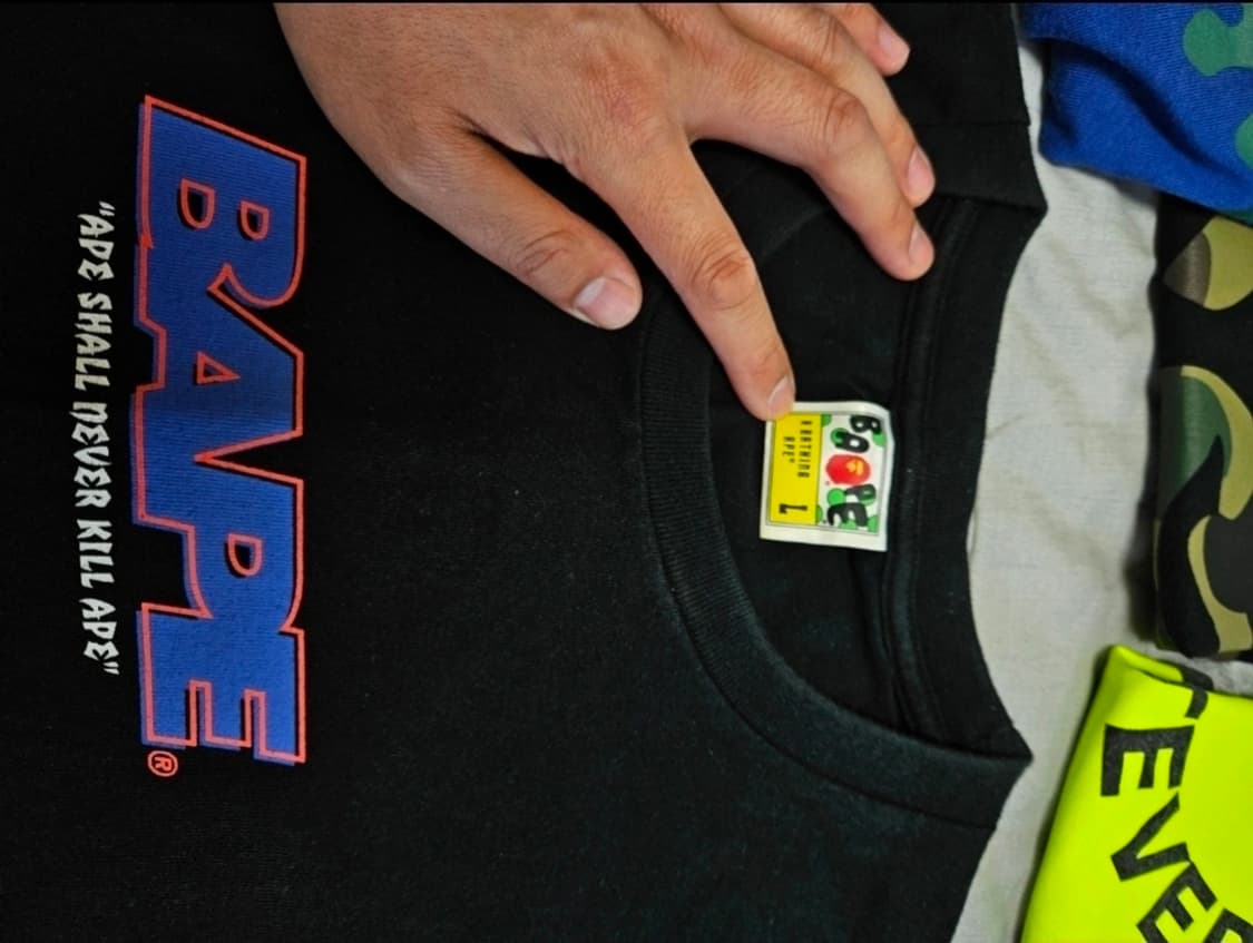 베이프 반팔 티셔츠 블랙 상품이미지2