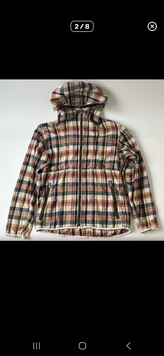 노스페이스 나나미카 퍼플라벨 체크 후드집업 L 상품이미지2