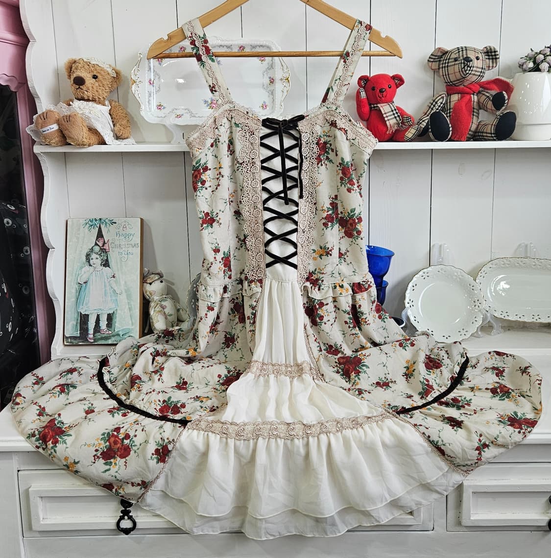 엑시즈팜(Axes Femme) 로즈 코르셋 레이스 원피스 상품이미지2