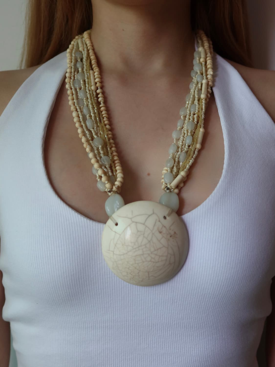 ivory disc multi-strand necklace 상품이미지1