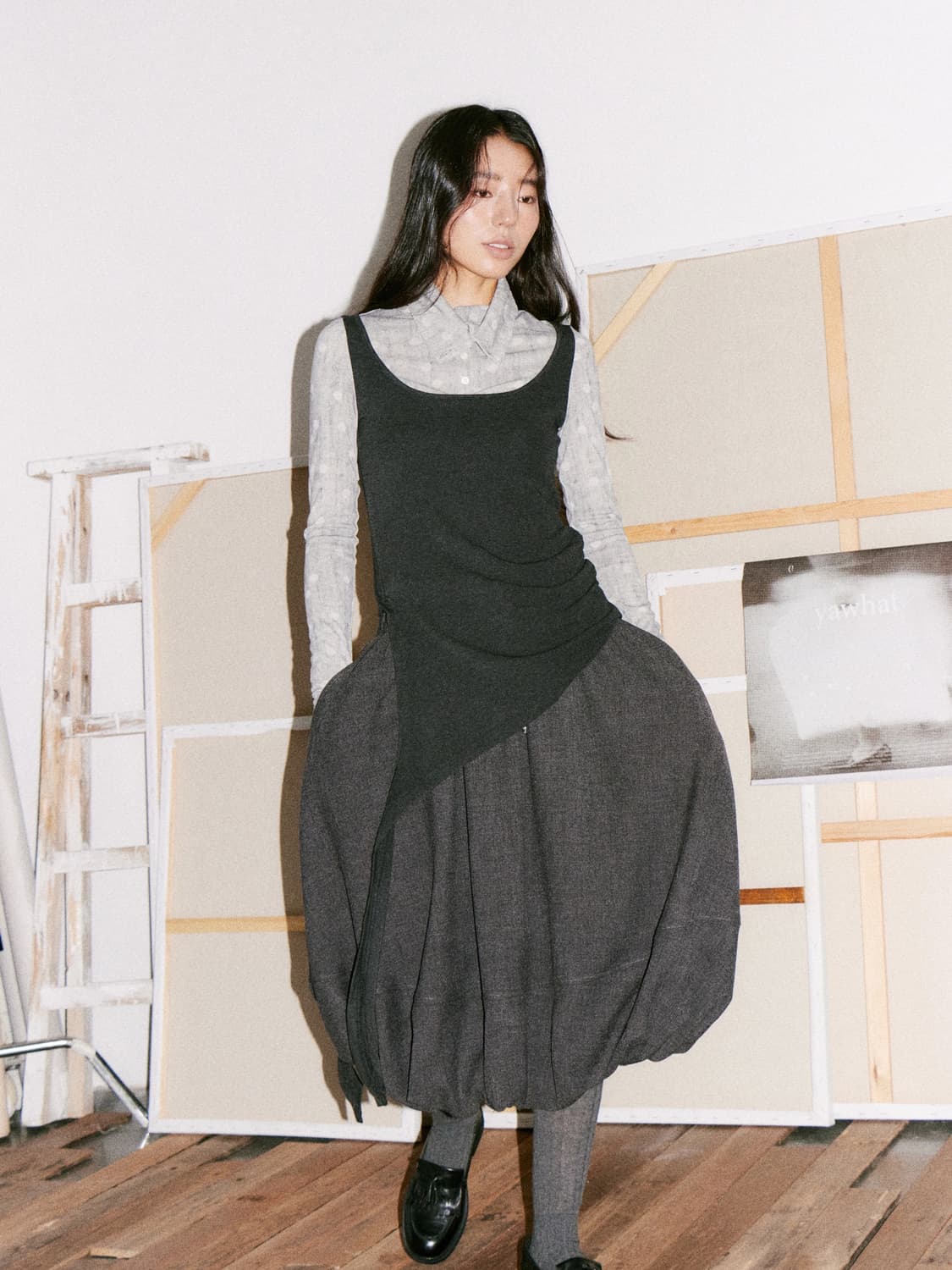 YAWHAT 도트 레이어드 디자인 탑 상품이미지1