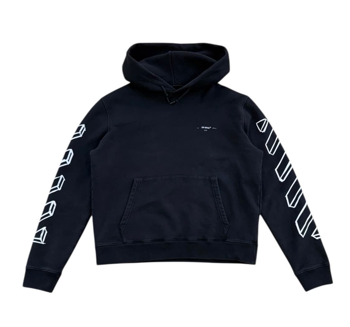오프화이트 18FW 블랙 다이애그널 마커 애로우 후디 상품이미지2