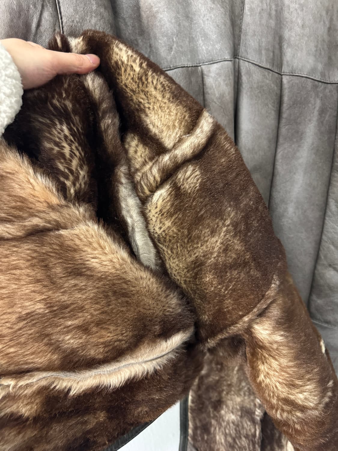 여성 빈티지 리얼 양가죽 양털 무스탕 코트 빈티지 상품이미지3