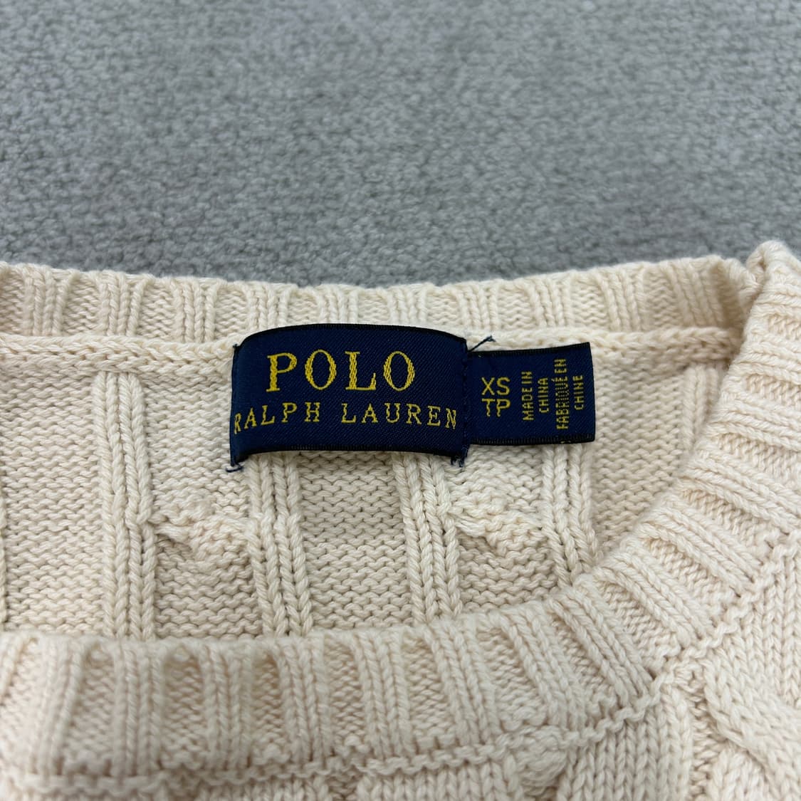 폴로 아이보리 꽈배기니트 xs 상품이미지2