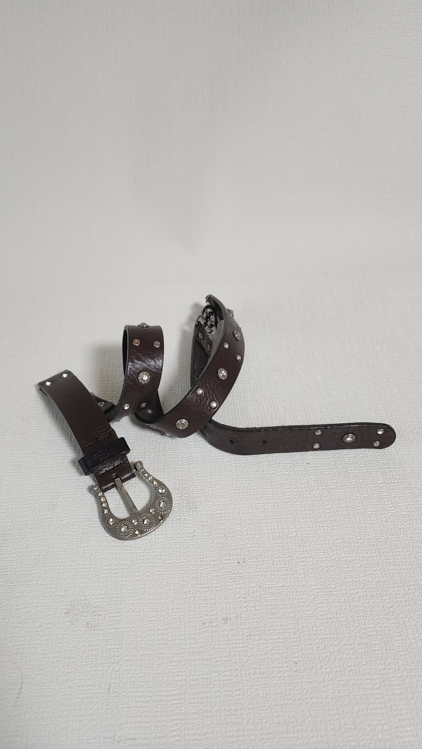 니콜 통가죽 큐빅 징 여성 벨트 상품이미지1