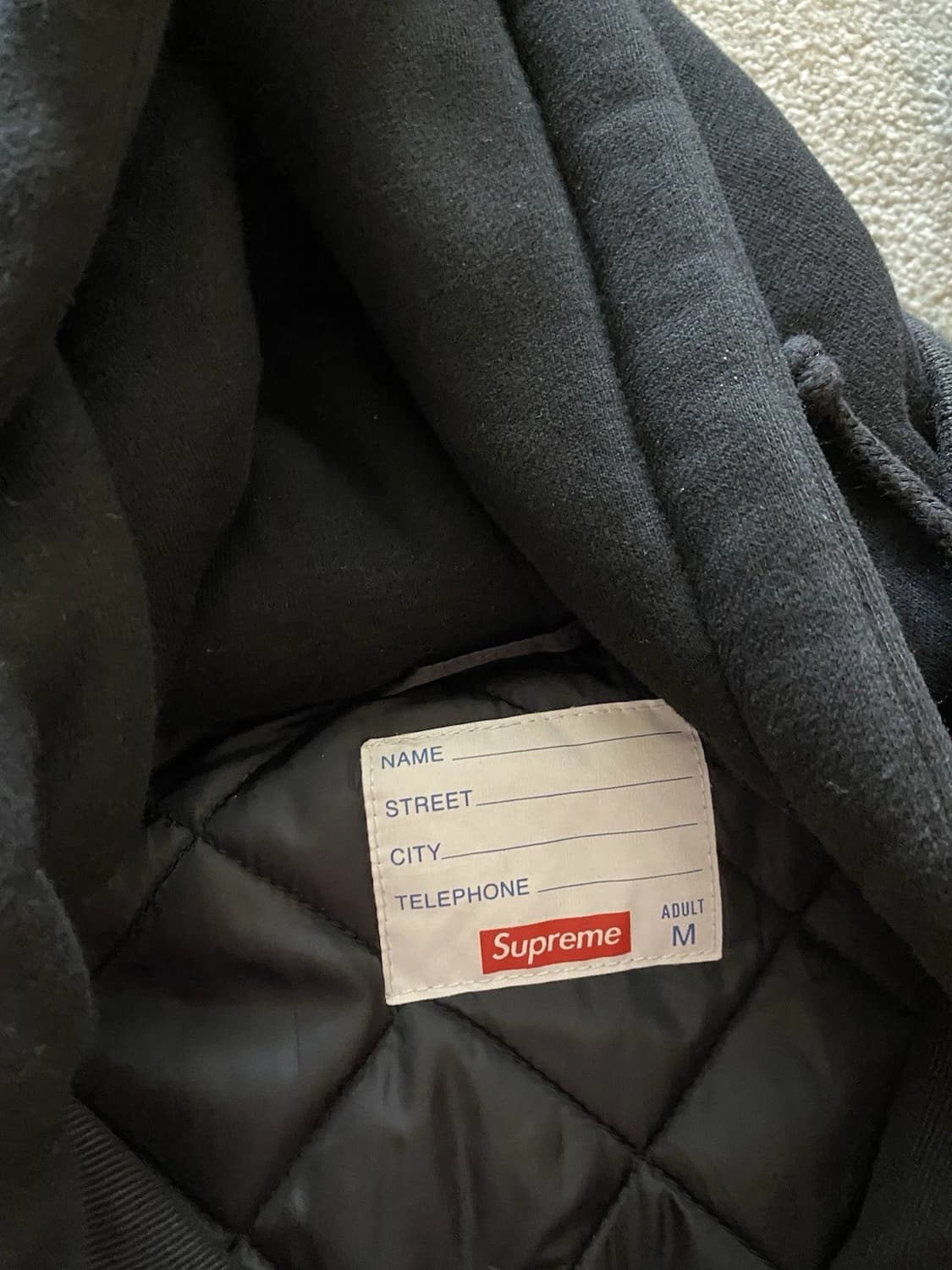 슈프림 후드 트윌 바시티 자켓 블랙 상품이미지5