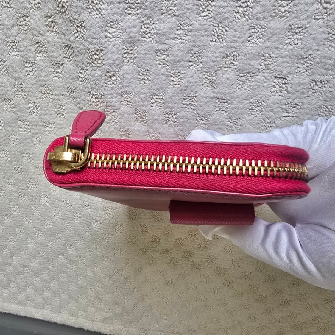 [중고/정품] 프라다 사피아노 피오코 지퍼 장지갑 피오니아 (핑크) 상품이미지6