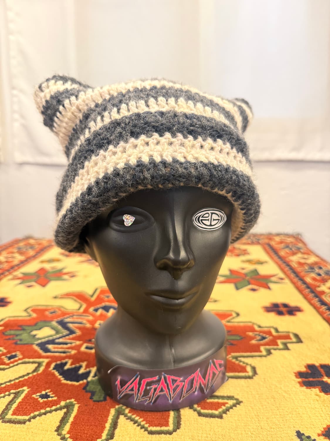 빈티지 핸드메이드 고양이 비니 상품이미지3