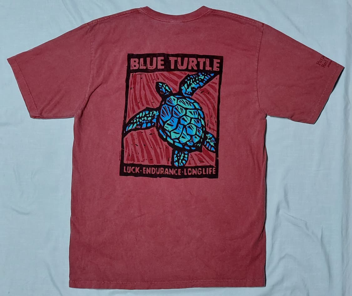 [M] Crazy Shirts 하와이안 블루 터틀 천연 염색 티셔츠 상품이미지6