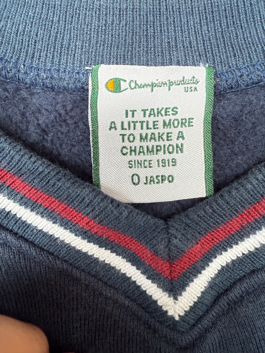 챔피온 네이비 브이넥 맨투맨 상품이미지2