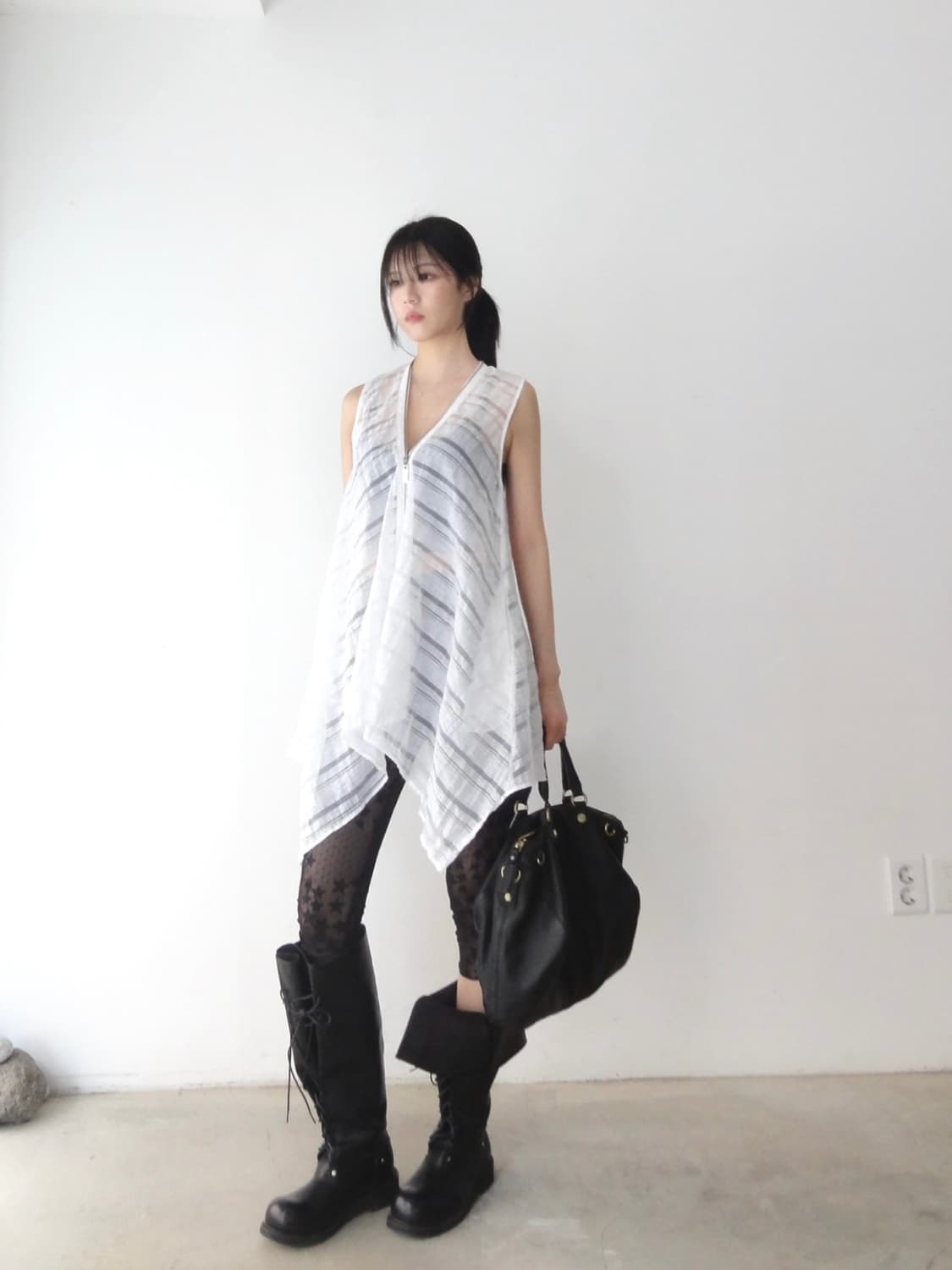 DEMOO PARKCHOONMOO zip detail sheer vest 상품이미지6