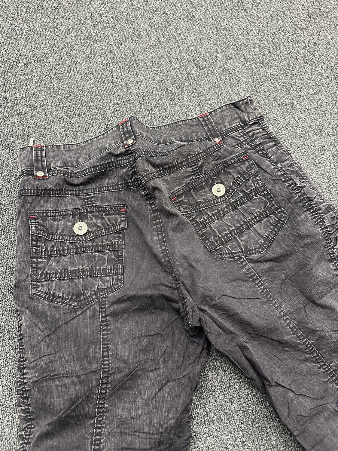 32) 재패니즈 빈티지 셔링 디테일 부츠컷 플레어진 상품이미지5