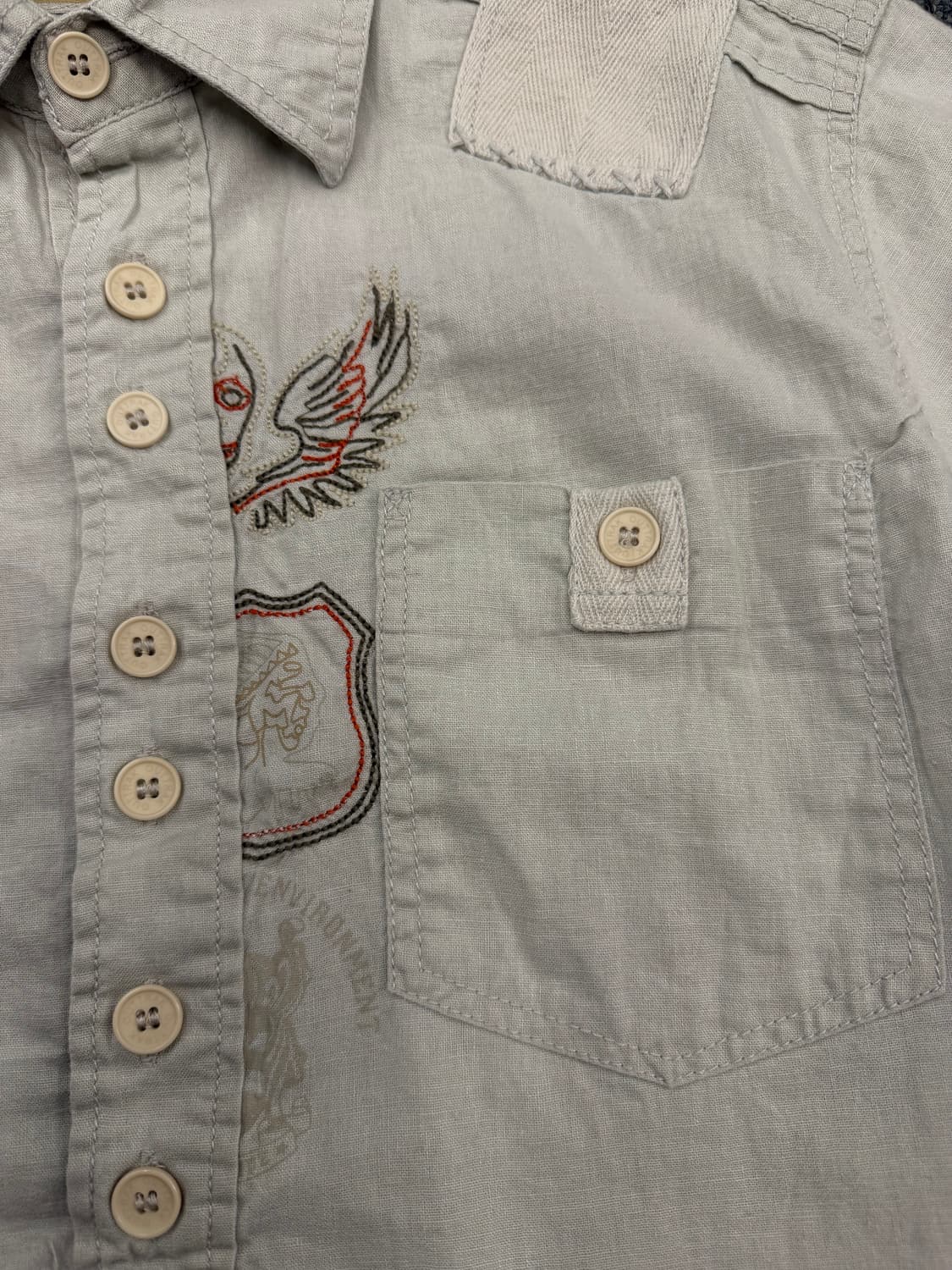 M) Outtrak 빈티지 자수 포켓 반팔셔츠 상품이미지3