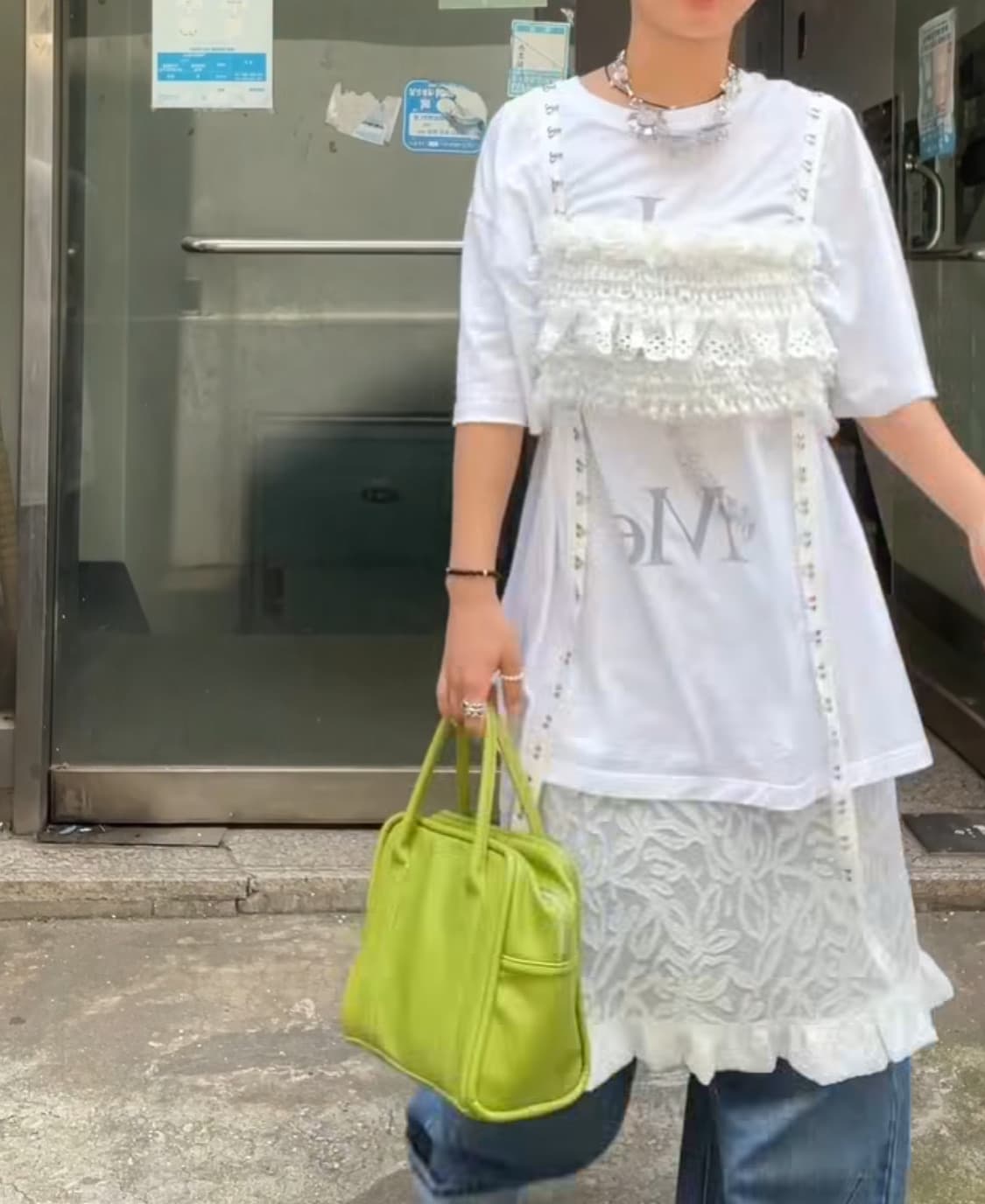 AKION  슬리브리스 탑 화이트 상품이미지2