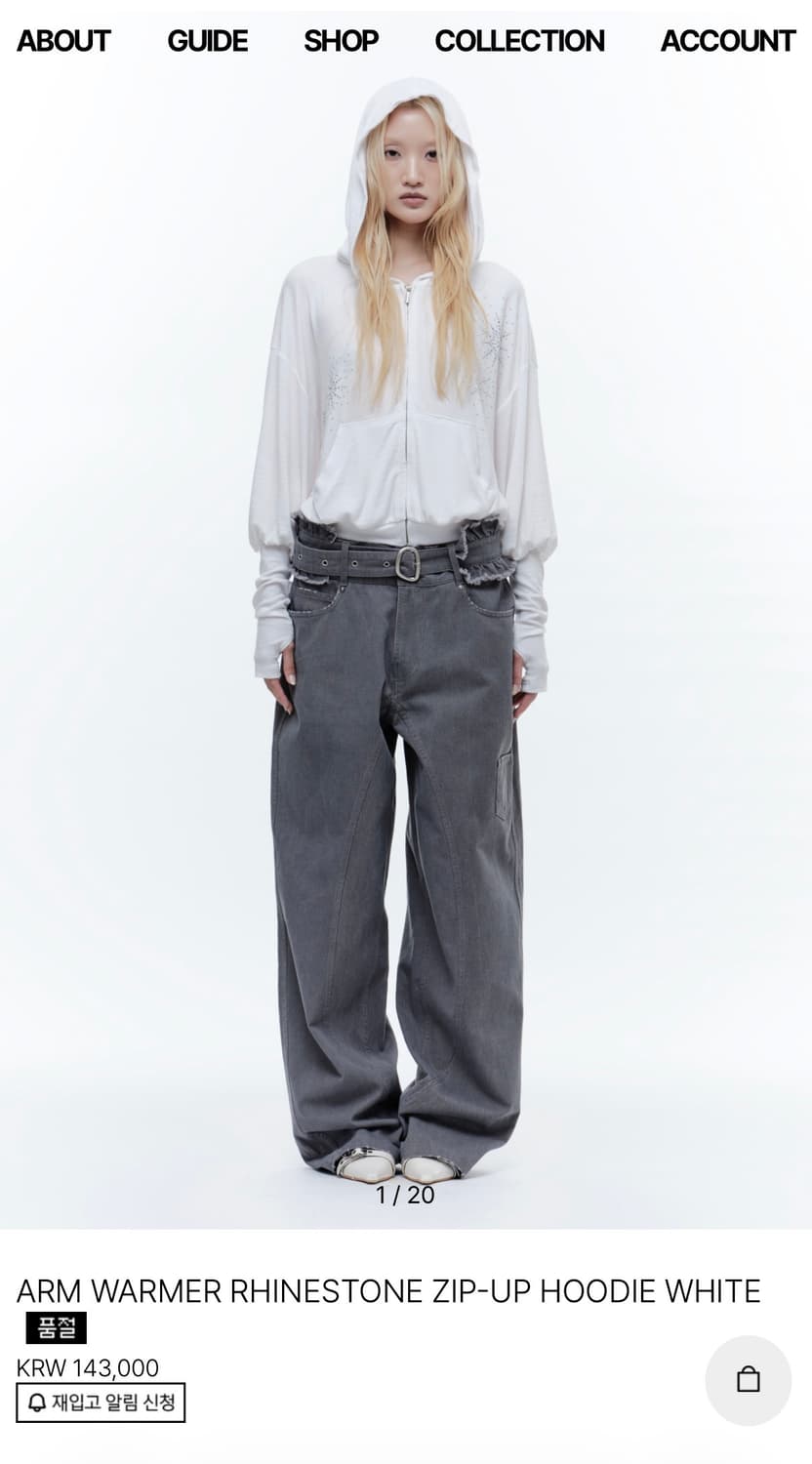 Wet tag ARM WARMER RHINESTONE ZIP-UP 상품이미지1