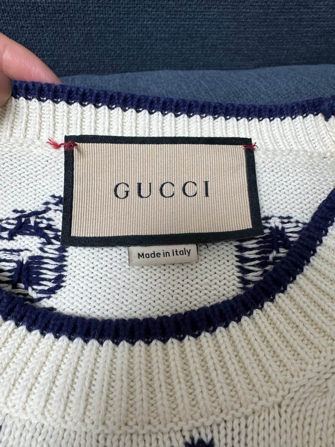 구찌 Gucci GG 로고 패턴 코튼 니트 M 상품이미지3