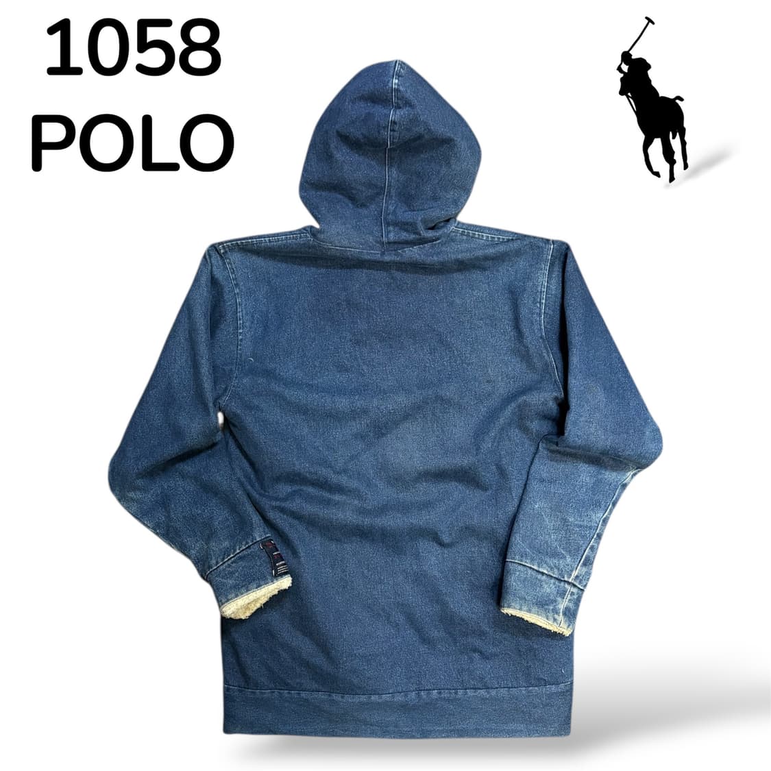 폴로 양털후드 청자켓 블루종 XL 상품이미지3