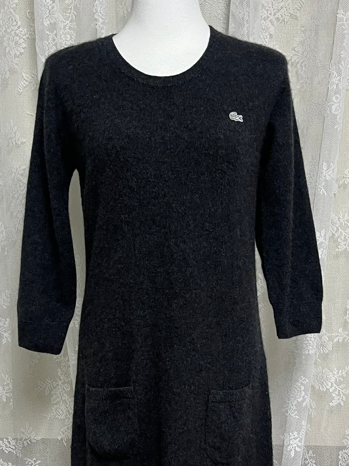 38) 라코스테 캐시미어 100 니트 원피스 차콜 상품이미지3