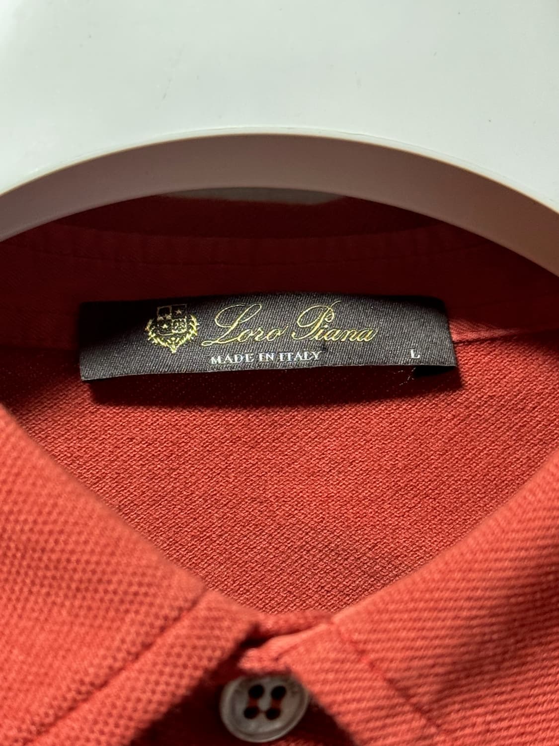 로로피아나 코튼 반팔 카라티셔츠 레드 L 상품이미지5