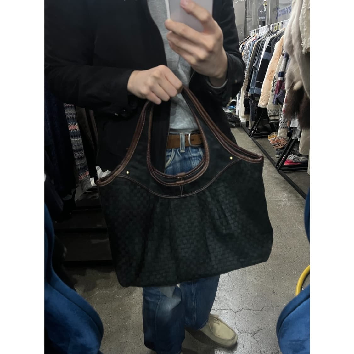 off the wall JPN 스웨이드 위빙 숄더백 토트백 상품이미지4