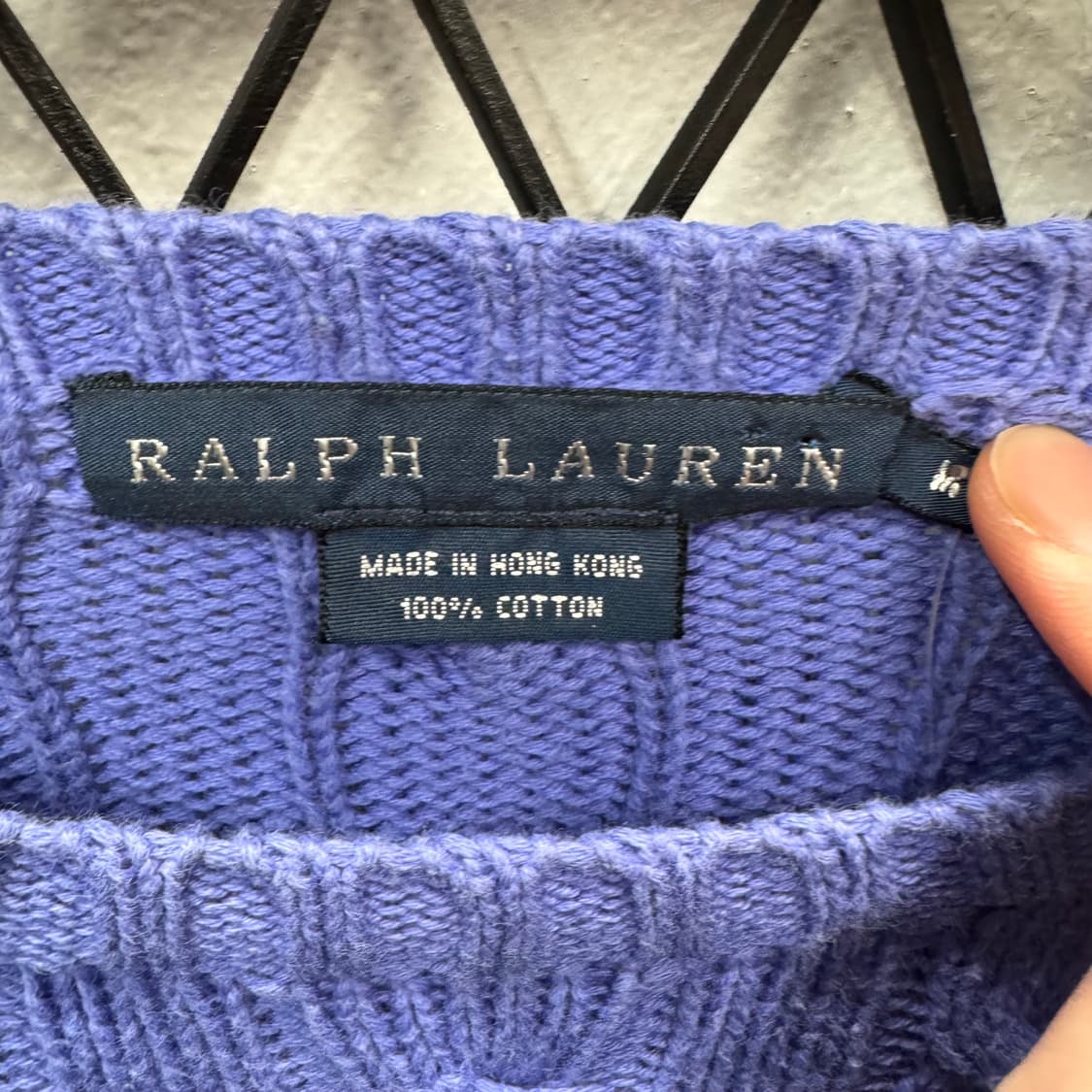 폴로 랄프로렌 케이블 니트 옐로우 포니 포인트 라이트블루 상품이미지6