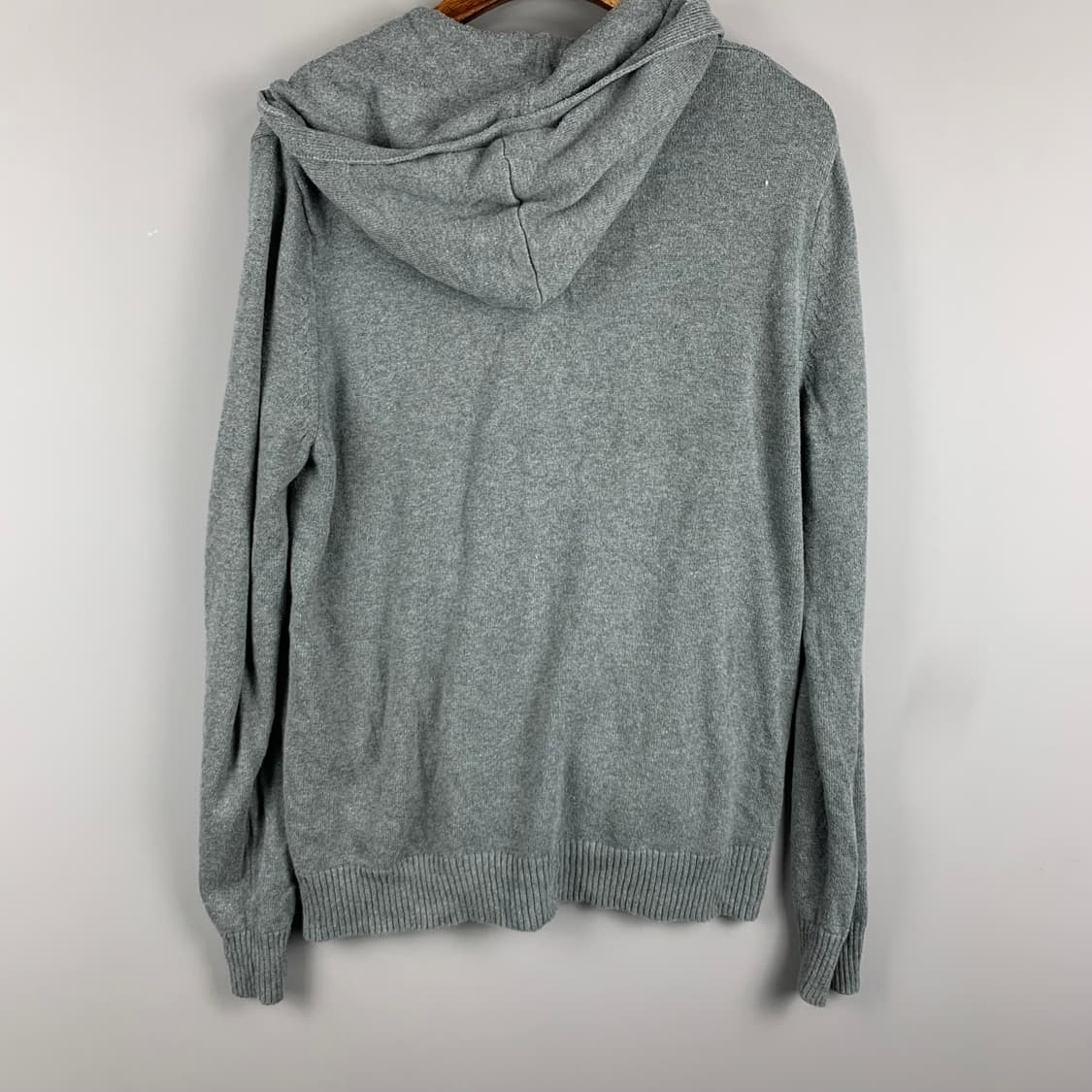 vintage 빈티지 포켓 그레이 후드 니트 가디건 상품이미지3