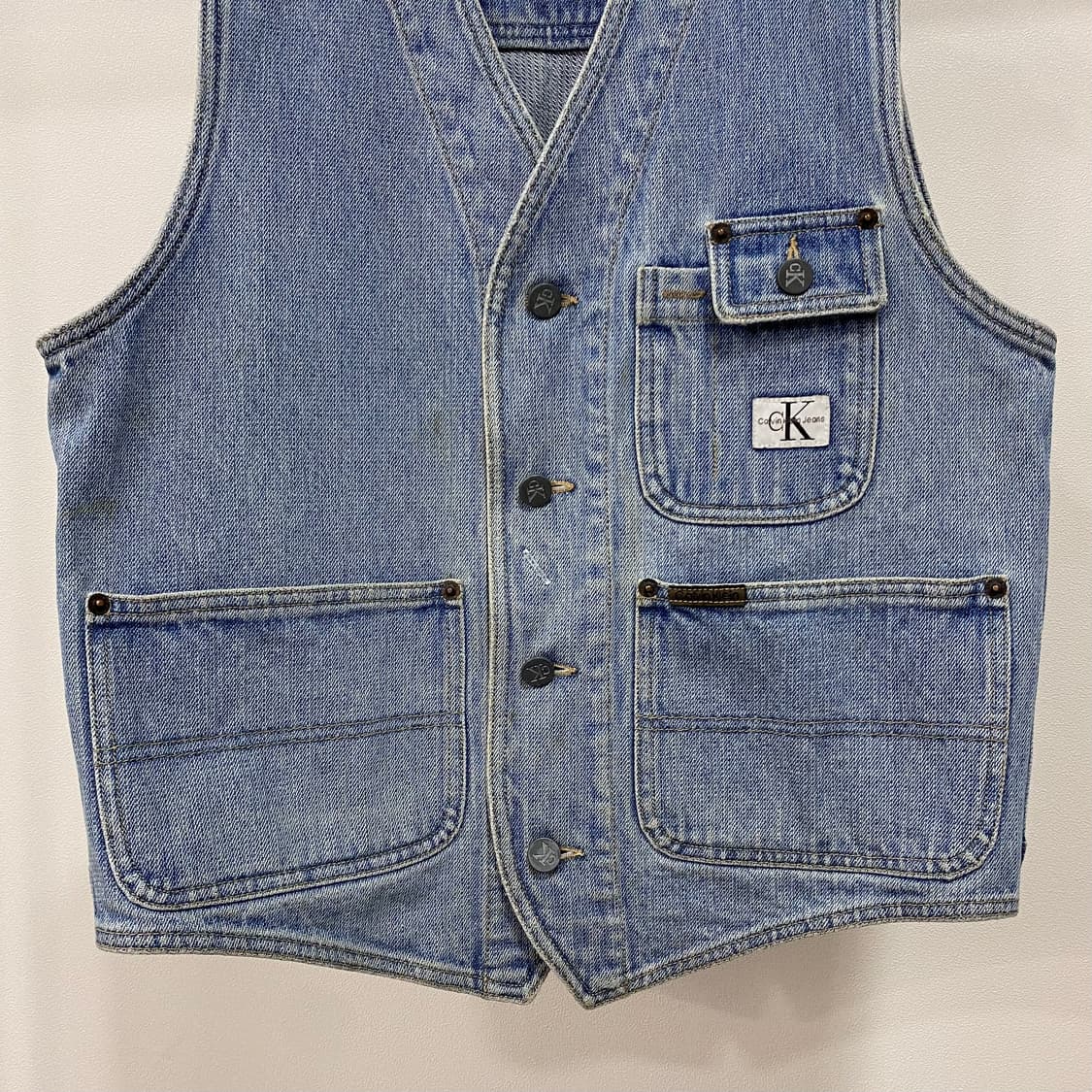 90s CK 캘빈클라인 헌팅 데님 베스트 상품이미지4