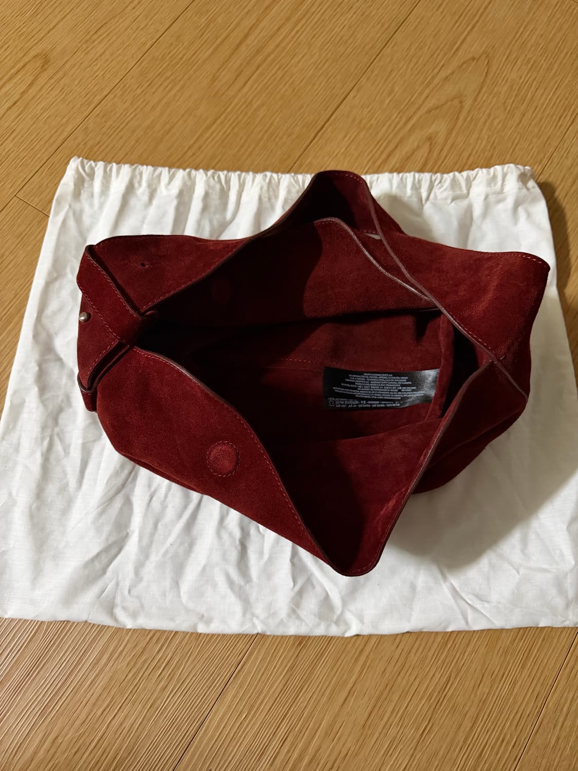 마시모두띠 스플릿 스웨이드 레더 숄더 백 보르도 상품이미지4