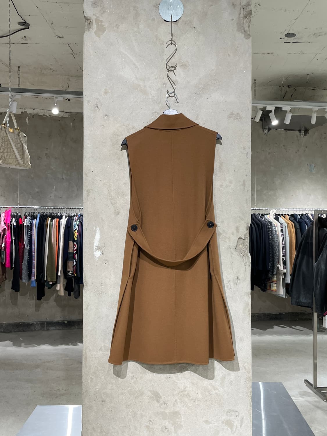 질샌더 카멜 울 캐시미어 롱 베스트 상품이미지6