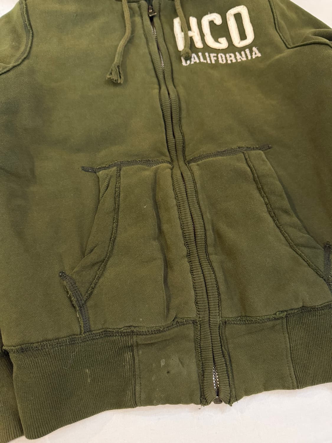 홀리스터 보아털 울프죠 퍼 후드집업 카키 상품이미지2