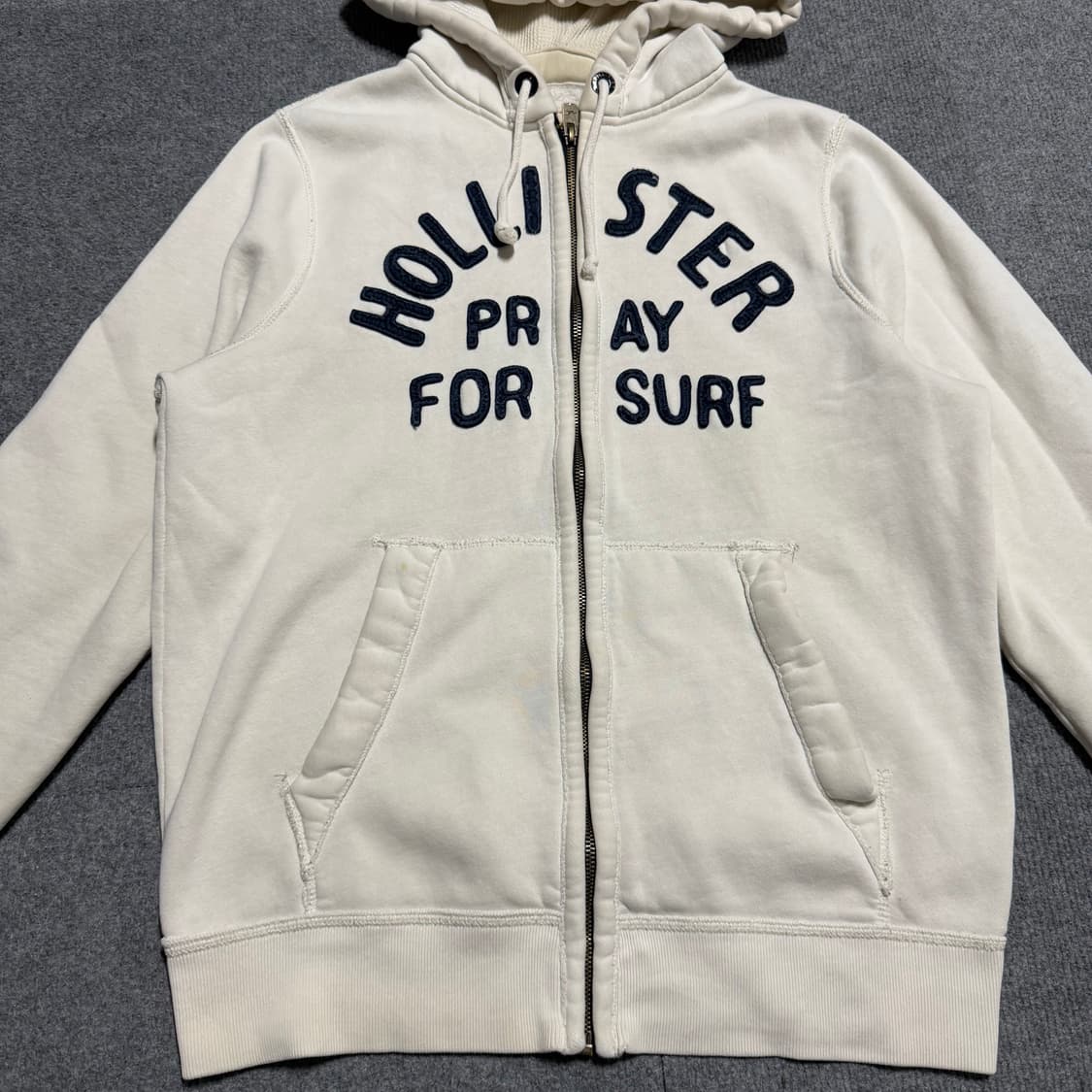 홀리스터 화이트 후드집업 xl 상품이미지2