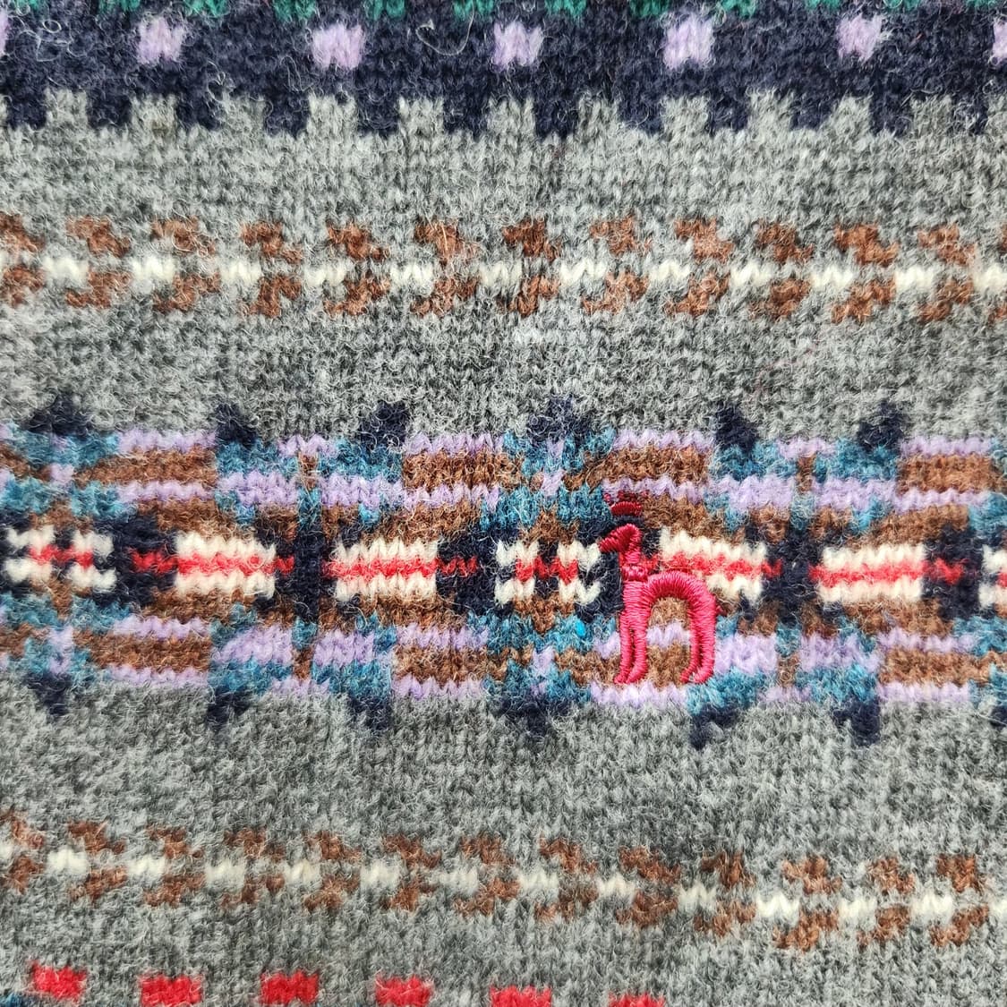 헤지스 페어아일 패턴 울 로고 니트 S 상품이미지4