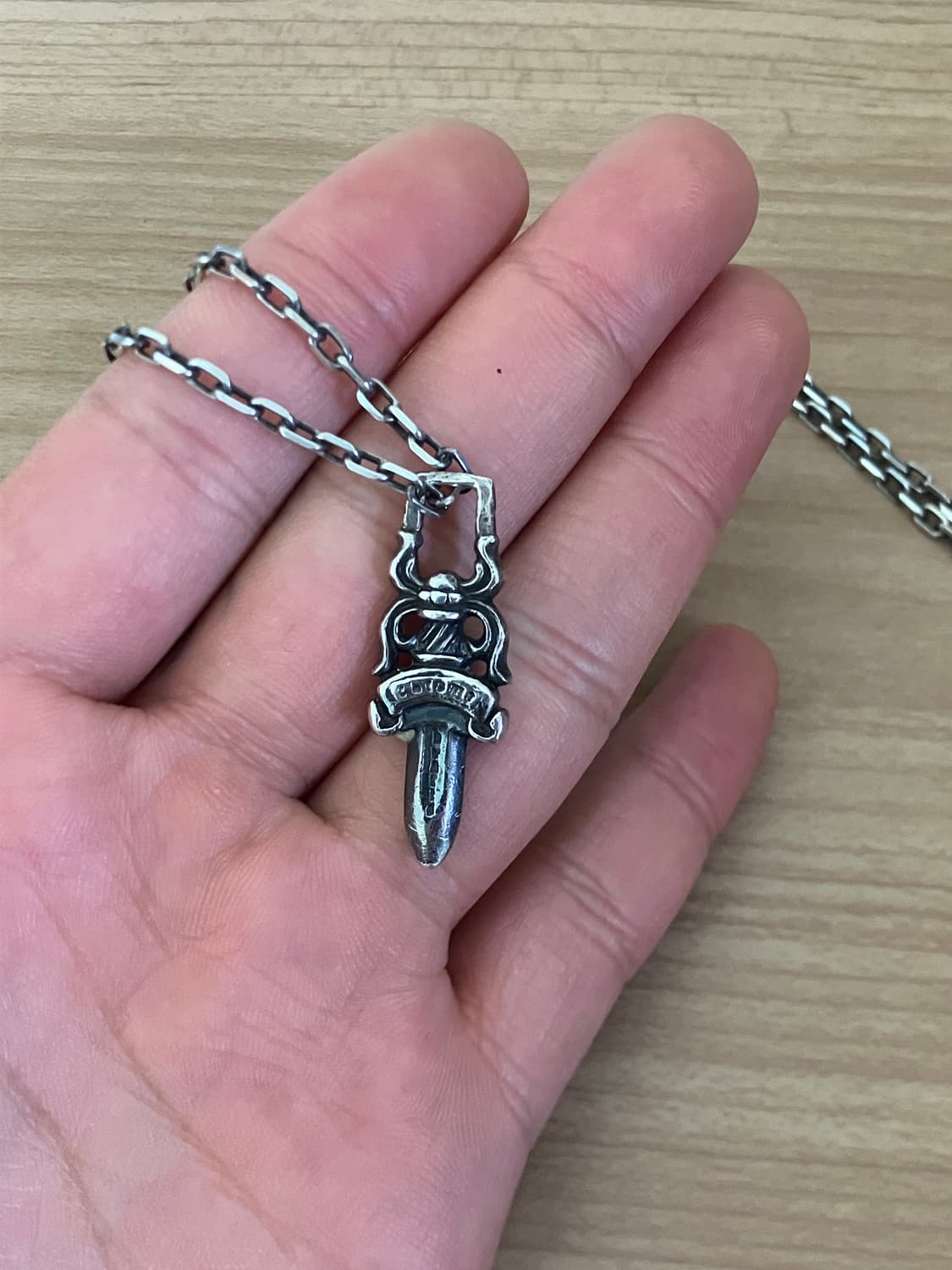 크롬하츠 대거 팬던트 실버 체인 상품이미지3