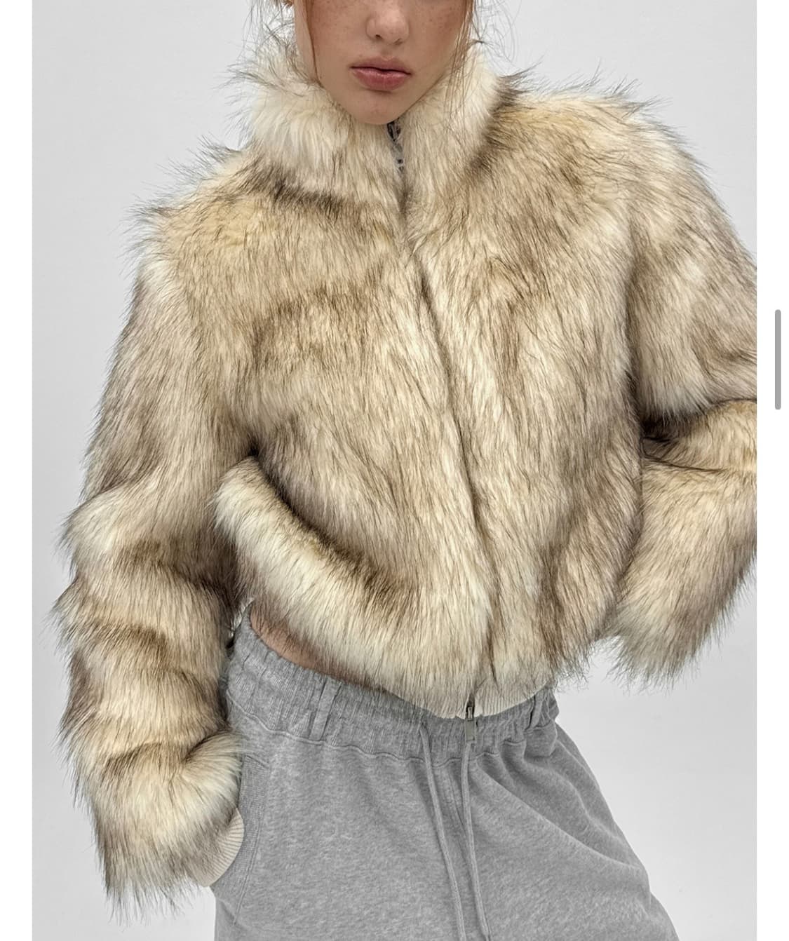 블랙업 퍼자켓 아이보리 상품이미지1