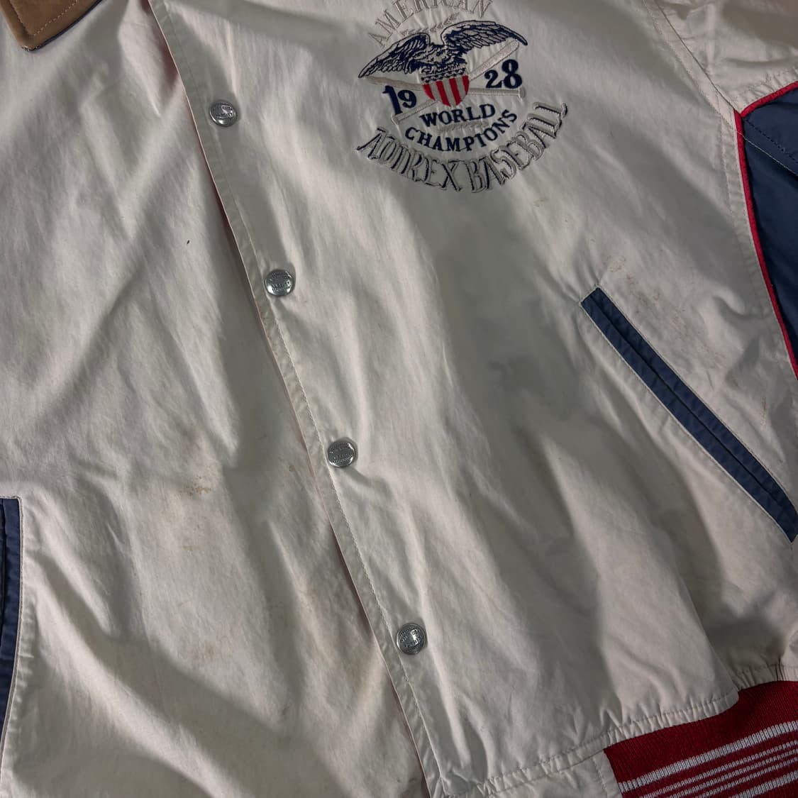 100 80s 아비렉스 가죽카라 코튼 자켓 상품이미지6