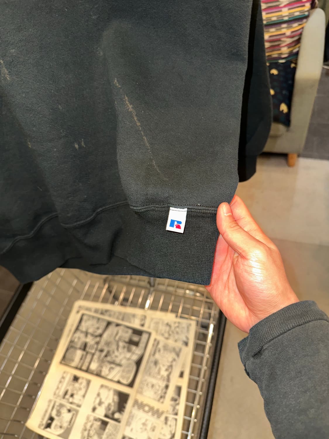 90’s Russell Athletic black plain faded 상품이미지7