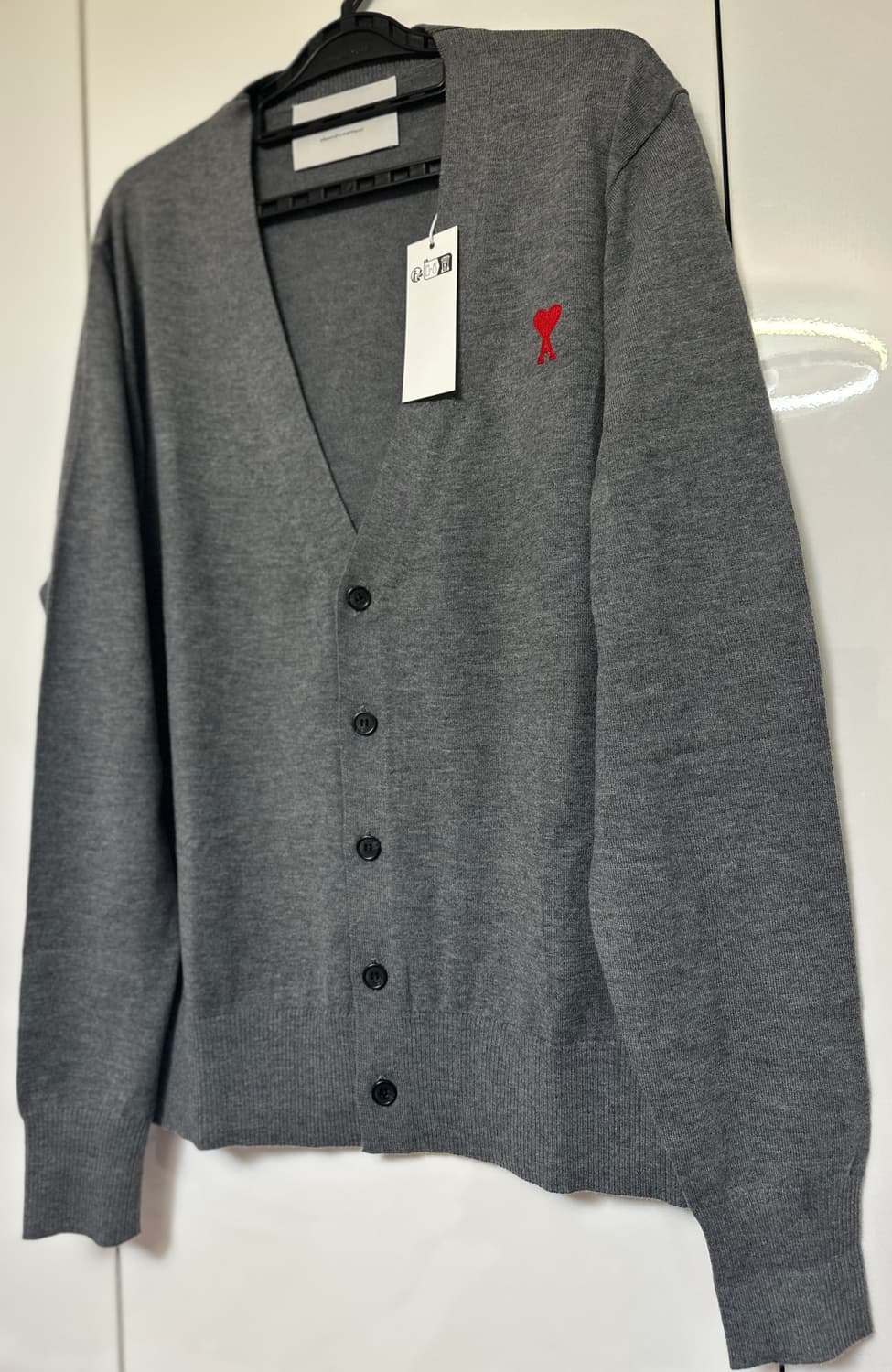 아미 그레이 하트 울가디건 남여공용 상품이미지4