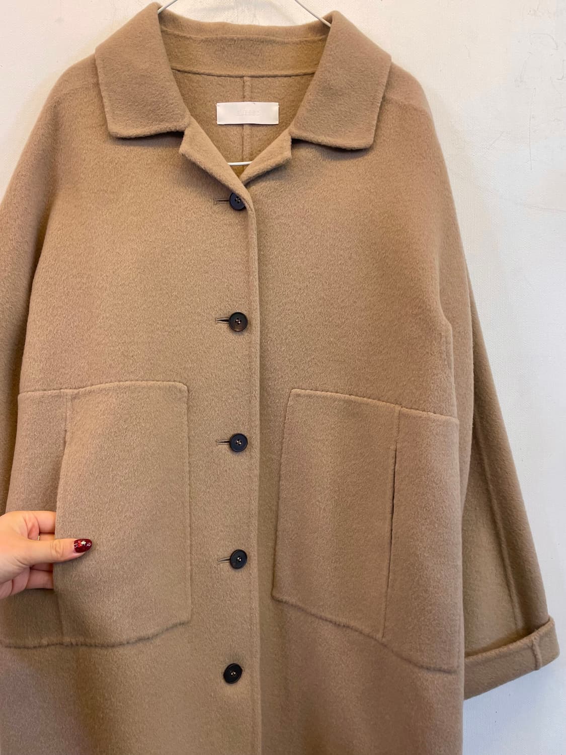 BLESSD 여성 핸드메이드 베이지 울코트 모직롱코트:) 하객룩데이트룩 상품이미지2