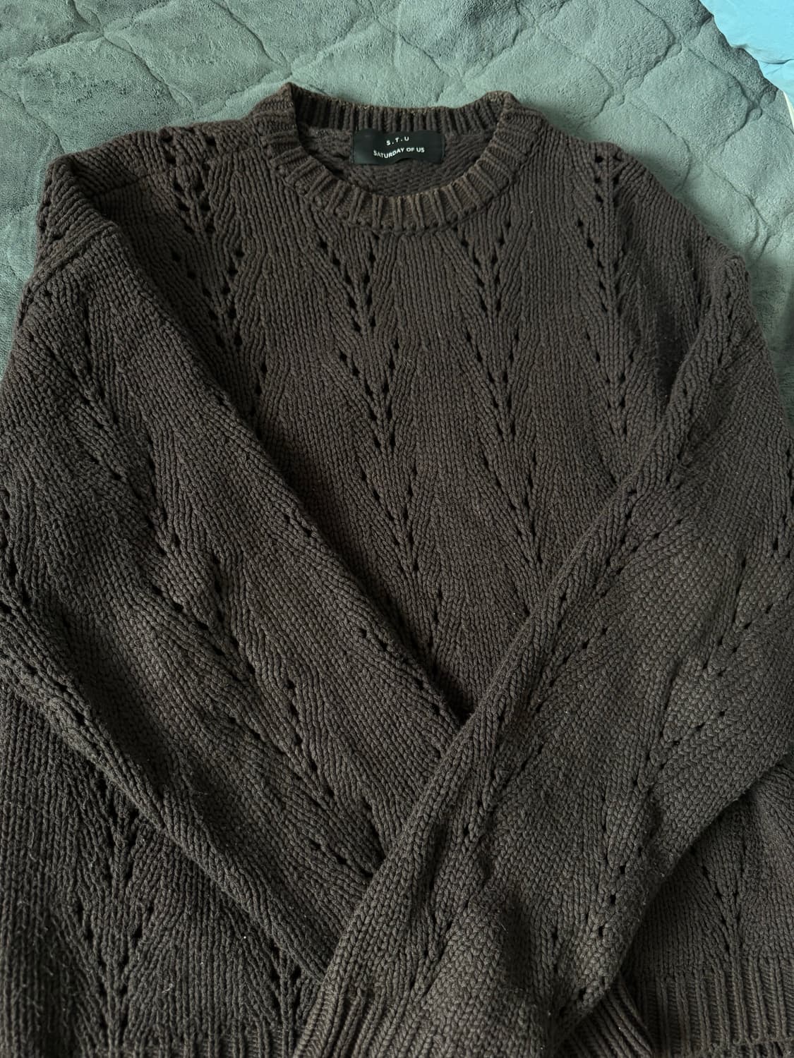 stu y커팅 니트 브라운 os 상품이미지1