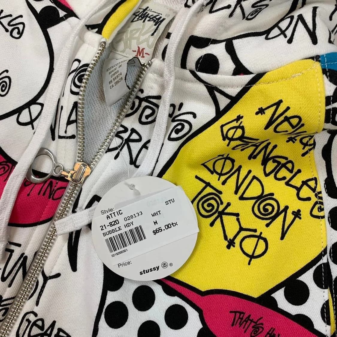 00s 데드스탁 스투시 스투시 버블 코믹 후드집업 상품이미지2