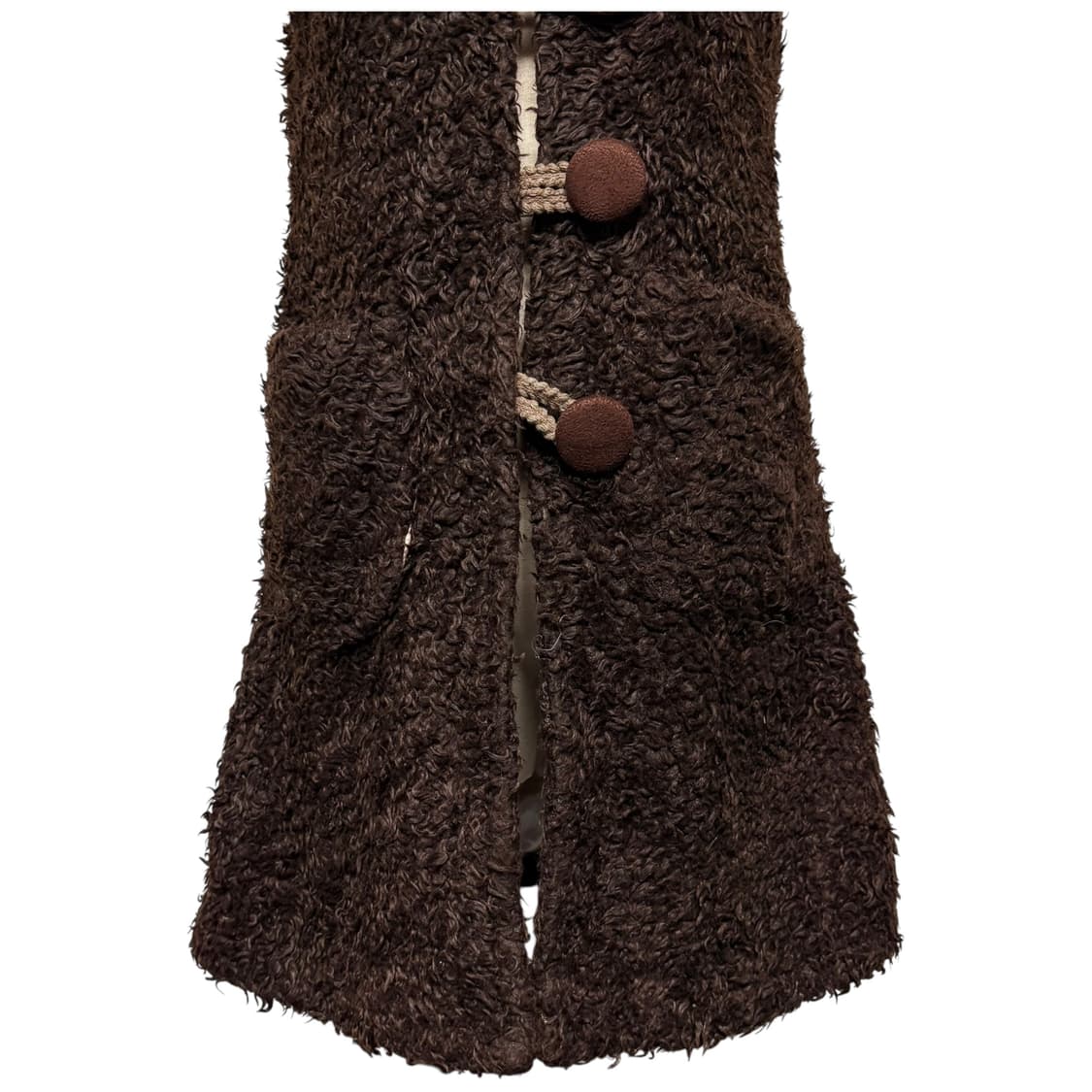 3746 브라운 뽀글이 퍼조끼 롱조끼 상품이미지3