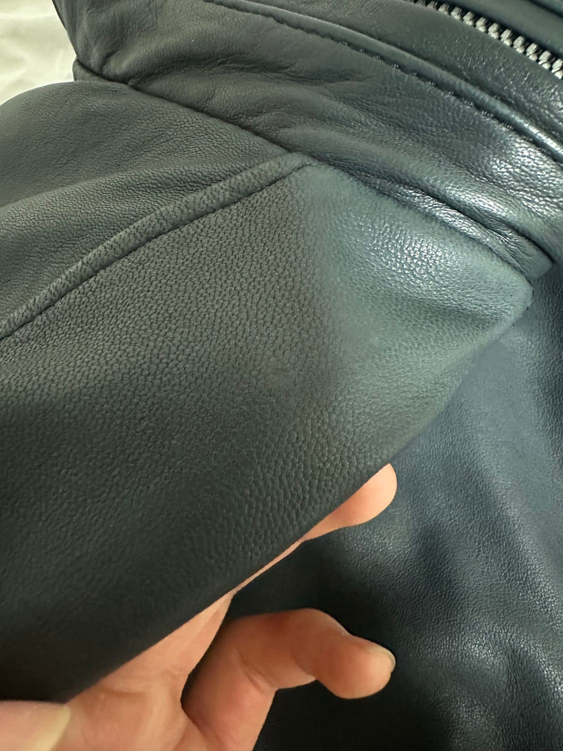 SOLID HOMME 솔리드 옴므 2중 지퍼 레이어드 양가죽 레더 자켓 상품이미지4